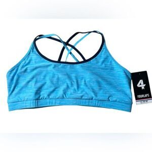 Fourlaps Vitality Sports Bra activewear workout bra River Blue space Dye size XL